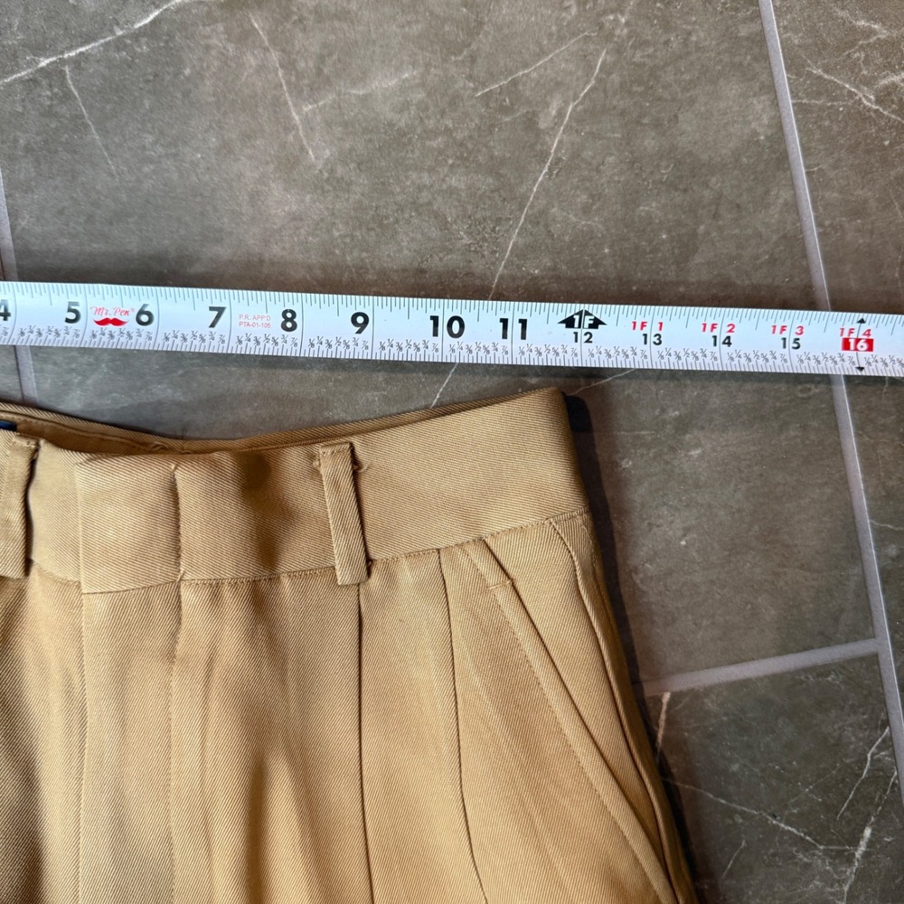 Vintage Ralph Lauren 80s Flared Trousers Tan Pleated Pants High Rise 8 - Picture 5 of 8